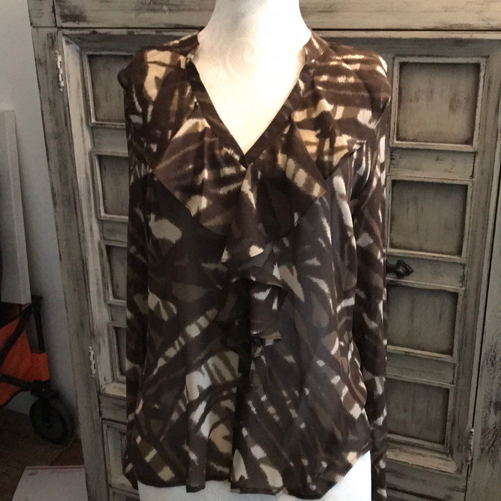 Animal Print Ann Taylor size 10 Polyester Blouse